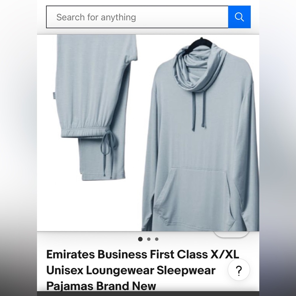 Emirates first class light blue loungewear Set
